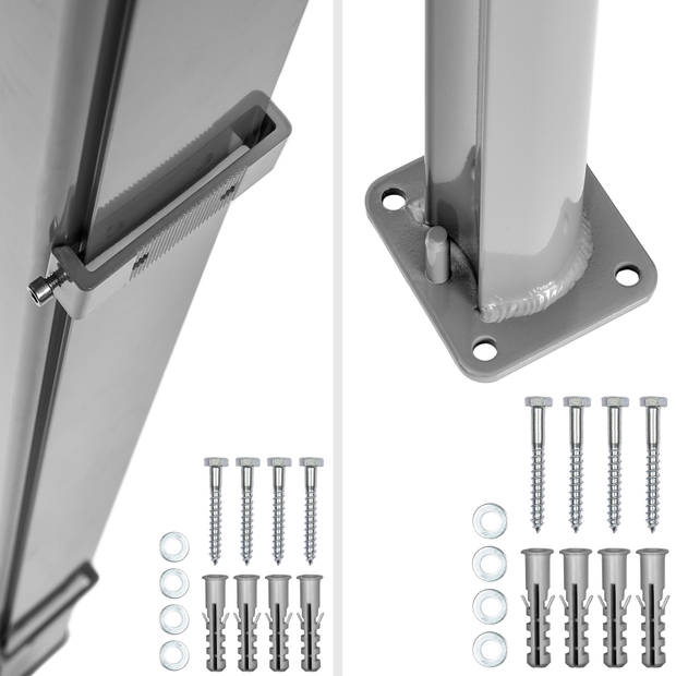 tectake - Uitschuifbaar aluminium windscherm tuinscherm 200 x 300 cm grijs 401530