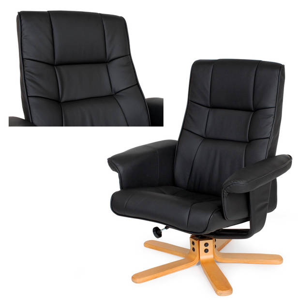 tectake® - TV Fauteuil - Relaxstoel met Kruk - 401058