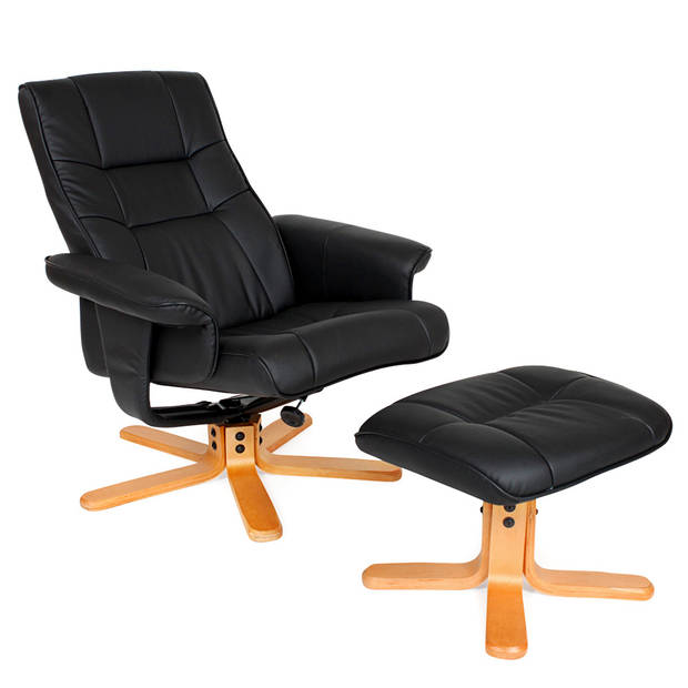 tectake® - TV Fauteuil - Relaxstoel met Kruk - 401058