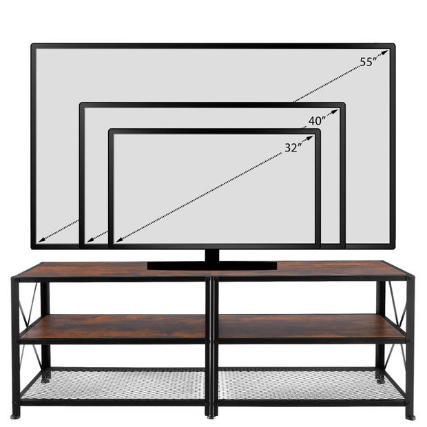 tectake - TV-meubel – Chicago - industrieel donkerbruin – 404541
