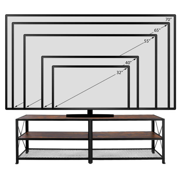 tectake - TV-meubel – Indianapolis - industrieel donkerbruin – 404543