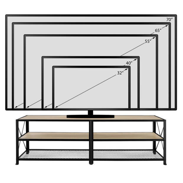 tectake - TV-meubel – Indianapolis - industrieel lichtbruin - 404544
