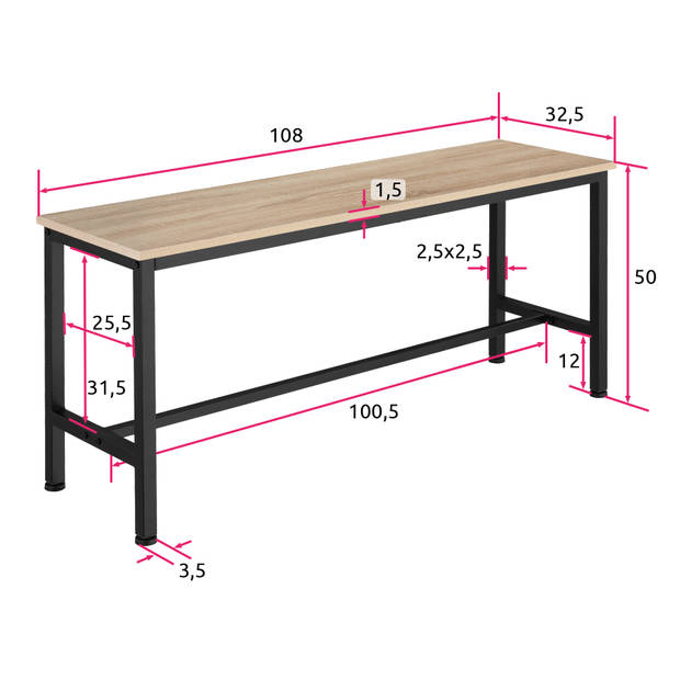 tectake - 2 Zitbanken Fairfield industrieel lichtbruin - 404548