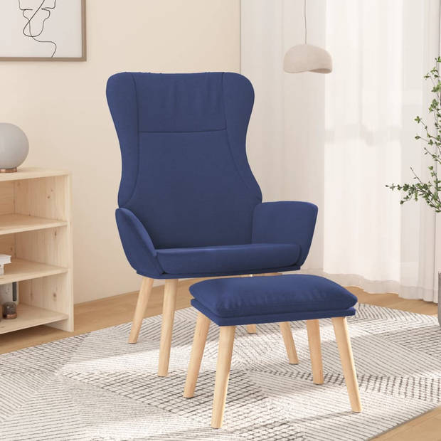 The Living Store Relaxstoel - Stoelen - 70x77x94 cm - Blauw