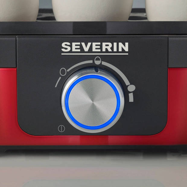 Severin EK 3168 eierkoker voor 6 eieren pocheerfunctie - rood