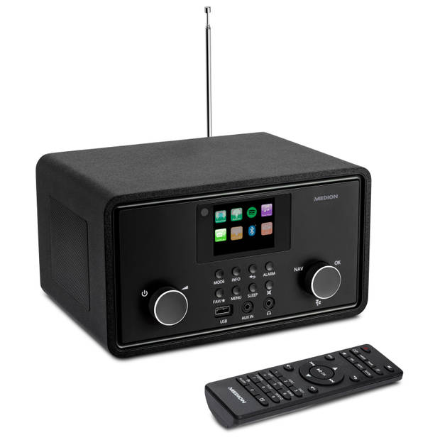 Medion P85027 - DAB+ Stereo radio - WiFi - FM - Bluetooth - Spotify Connect - Zwart