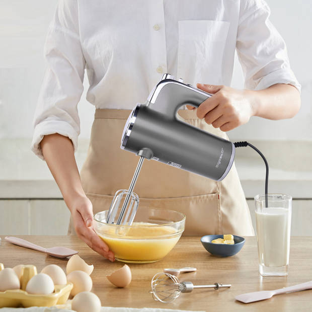 Aigostar Adela 30XMK -Handmixer met Opbergstandaard - 5 Snelheden - RVS - 400W