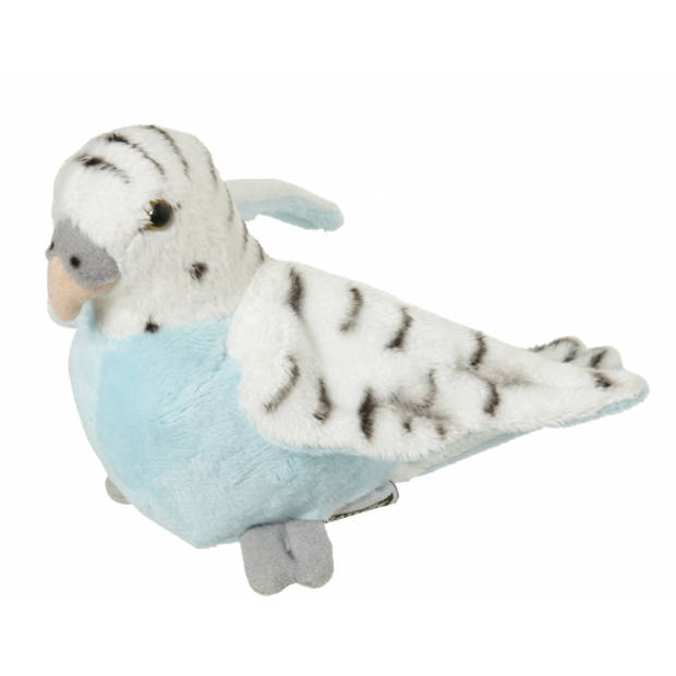 Pluche grasparkiet knuffel 16 cm - Vogel knuffels