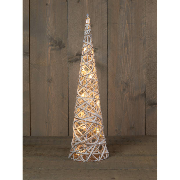 Kerstverlichting figuren Led kegel kerstboom glitter lamp 60 cm met 15 lampjes - kerstverlichting figuur