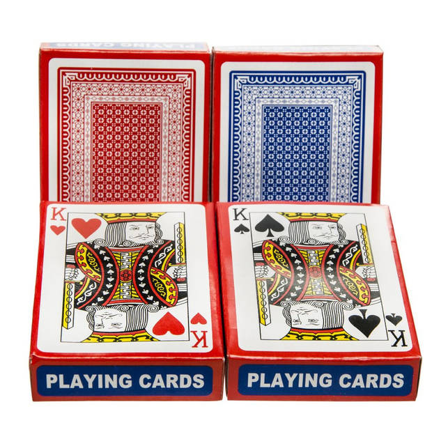 Houten Blackjack kaartgever/slof met handvat 28 x 11,5 x 9,5 cm inclusief 2x sets speelkaarten - Speelkaarthouders