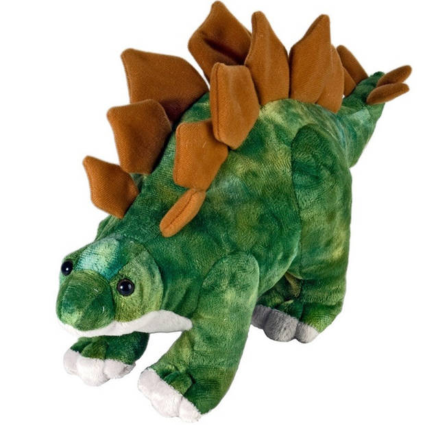 Setje van 2x knuffel dinosaurussen t-rex en Stegosaurus - Knuffeldier