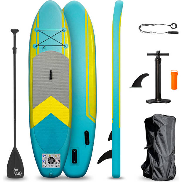 BluMill Opblaasbaar SUP Board - Stand Up Paddle Board - Verstelbare Peddel - Inclusief Pomp - Inclusief Enkelkoord