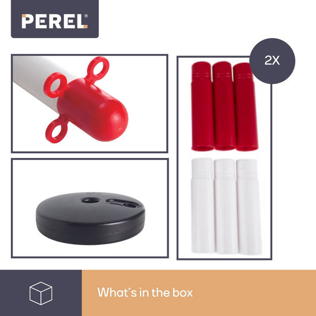 Perel SCP90 plastic paal voor signalisatieketting - rood/wit