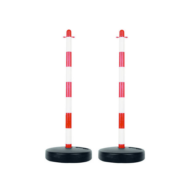 Perel SCP90 plastic paal voor signalisatieketting - rood/wit