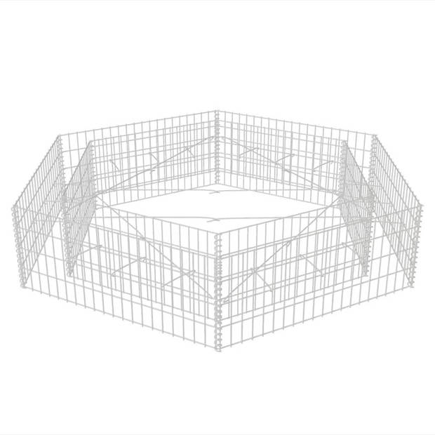 vidaXL Gabion plantenbak verhoogd zeshoekig 200x173x40 cm