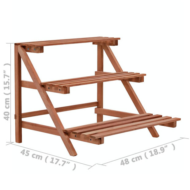 vidaXL Plantenstandaard 3-laags 48x45x40 cm cederhout