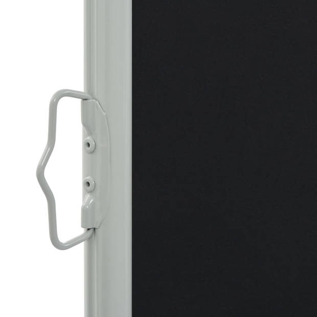 The Living Store Zijscherm Trendy 140x0-300 cm - UV-bestendig polyester - automatische terugrolfunctie - zwart scherm -