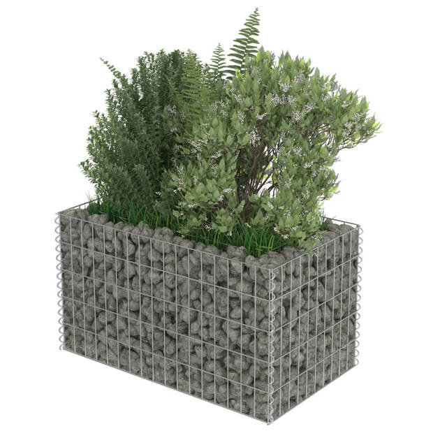 vidaXL Gabion plantenbak verhoogd 90x50x50 cm gegalvaniseerd staal