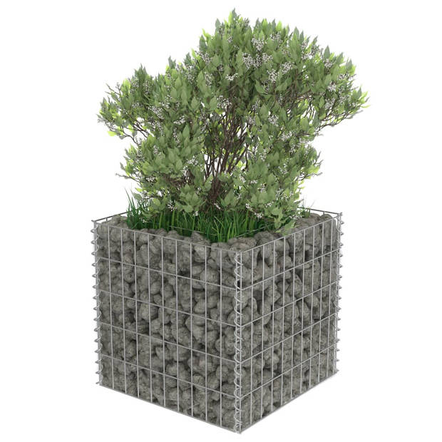 vidaXL Gabion plantenbak verhoogd 50x50x50 cm gegalvaniseerd staal