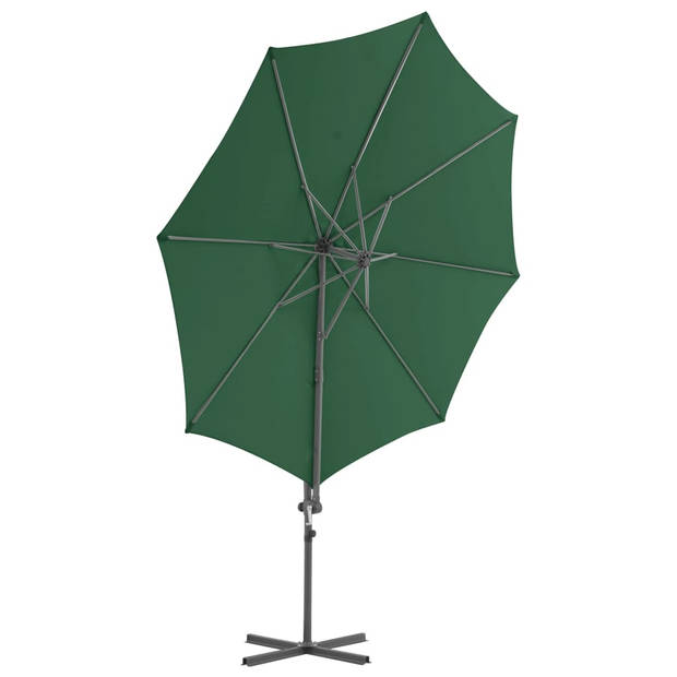 vidaXL Zweefparasol met stalen paal 300 cm groen