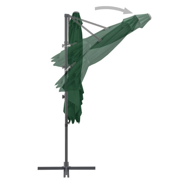 vidaXL Zweefparasol met stalen paal 250x250 cm groen