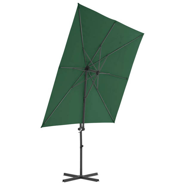 vidaXL Zweefparasol met stalen paal 250x250 cm groen