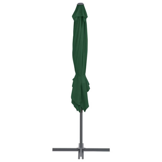 vidaXL Zweefparasol met stalen paal 250x250 cm groen