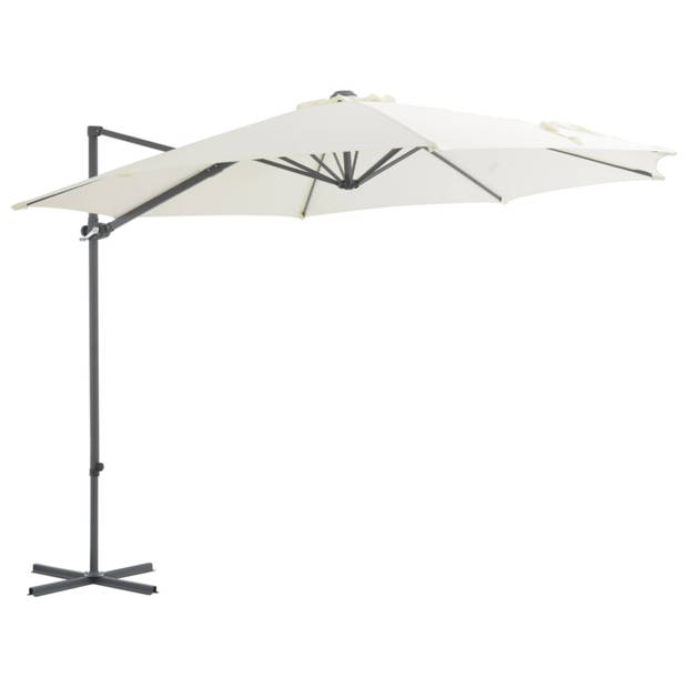 vidaXL Zweefparasol met stalen paal 300 cm zandkleurig