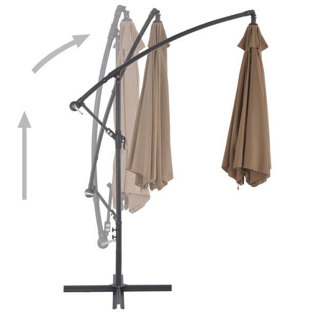 vidaXL Zweefparasol met aluminium paal 300 cm taupe