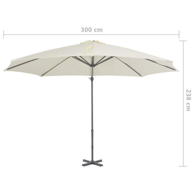 vidaXL Zweefparasol met aluminium paal 300 cm zandkleurig