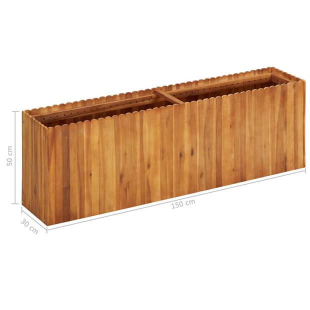 The Living Store Houten kweekbak Acaciahout - 150 x 30 x 50 cm - gelat bodem