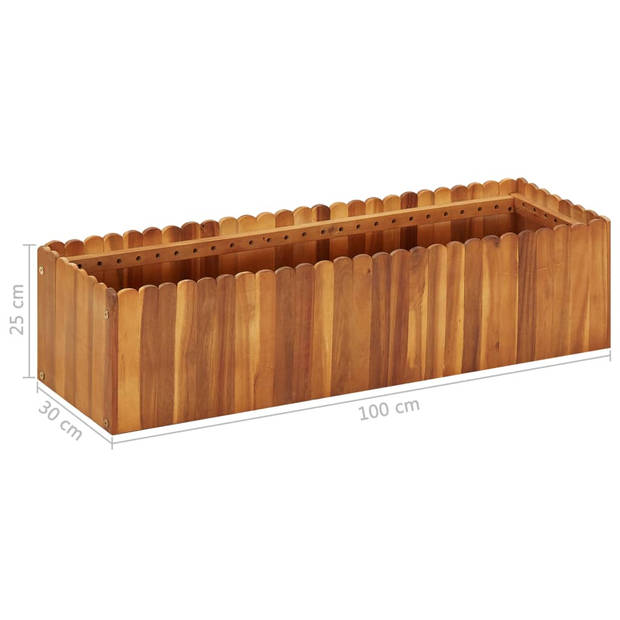 vidaXL Plantenbak verhoogd 100x30x25 cm massief acaciahout