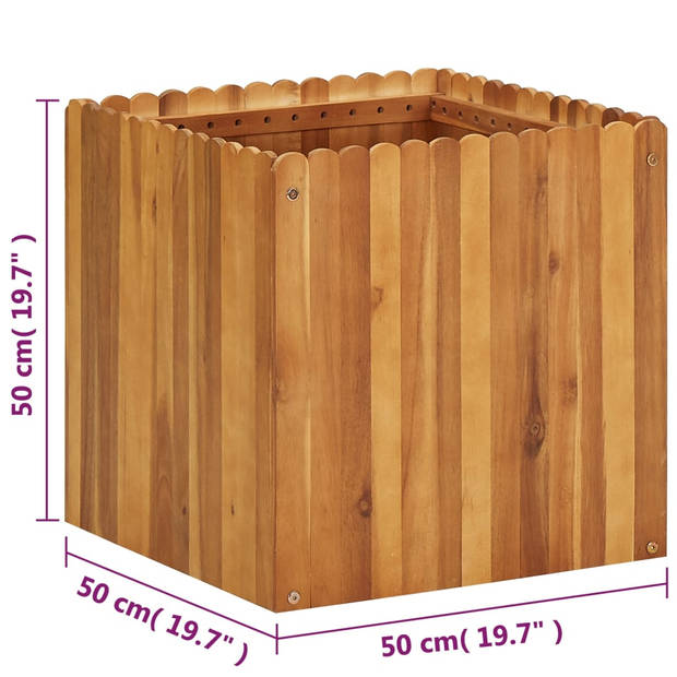 vidaXL Plantenbak verhoogd 50x50x50 cm massief acaciahout