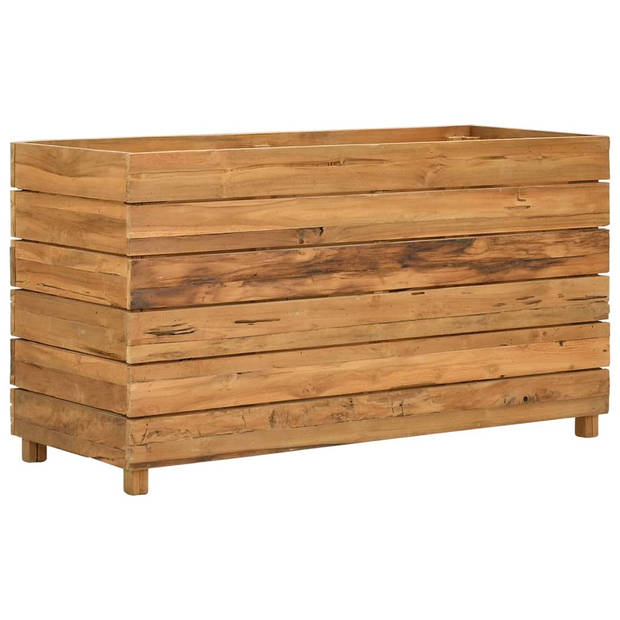 vidaXL Plantenbak verhoogd 100x40x55 cm gerecycled teakhout en staal