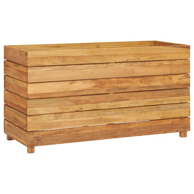 vidaXL Plantenbak verhoogd 100x40x55 cm gerecycled teakhout en staal