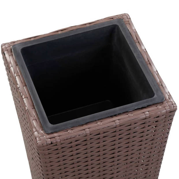 vidaXL Plantenbak verhoogd 30x30x80 cm poly rattan bruin