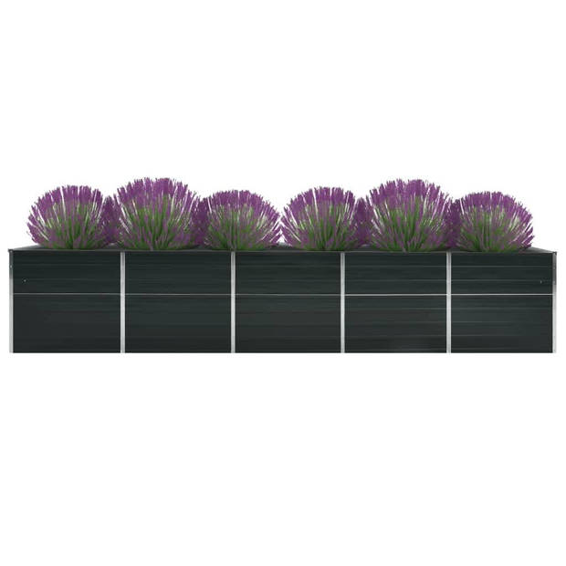 vidaXL Plantenbak verhoogd 400x80x45 cm gegalvaniseerd staal antraciet