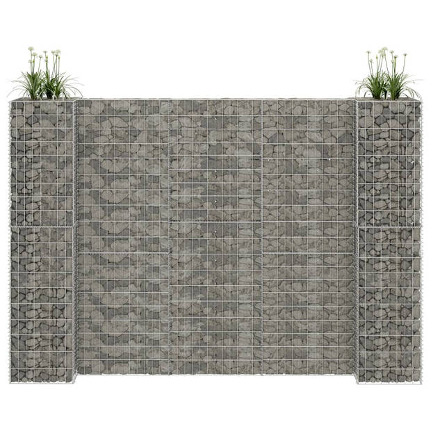 vidaXL Gabion plantenbak H-vormig 260x40x180 cm staaldraad