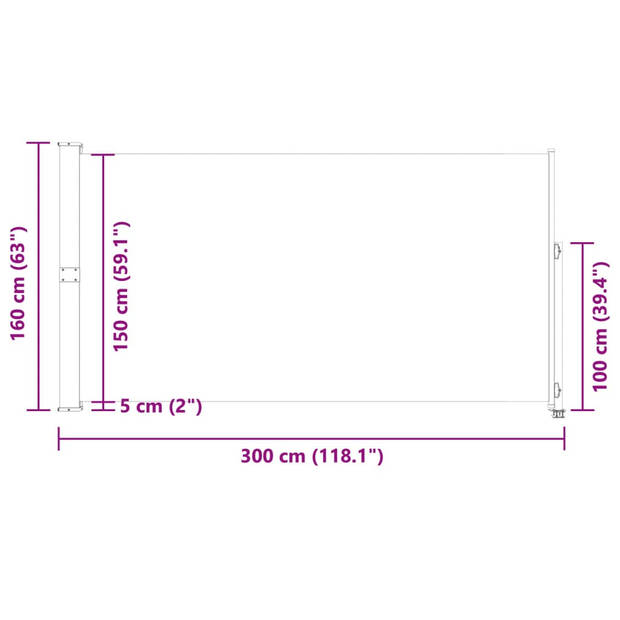 vidaXL Tuinscherm uittrekbaar 160x300 cm rood