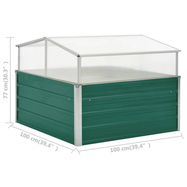 vidaXL Tuinkas 100x100x77 cm gegalvaniseerd staal groen