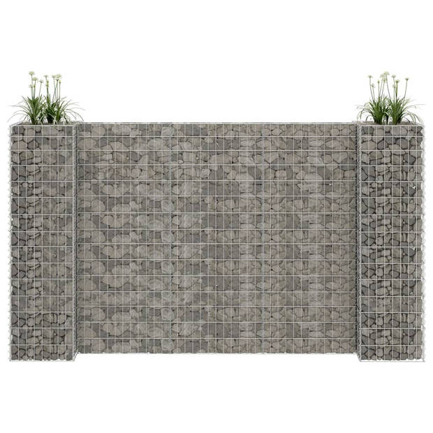 vidaXL Gabion plantenbak H-vormig 260x40x150 cm staaldraad