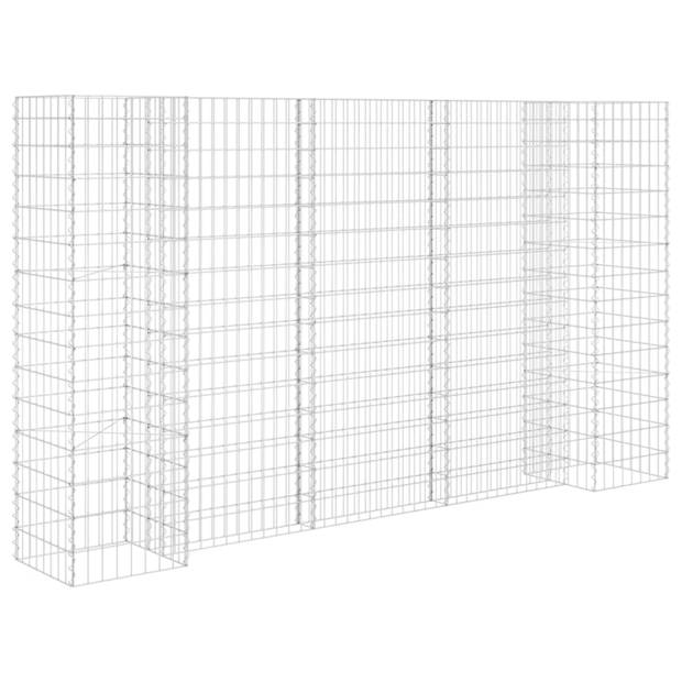 vidaXL Gabion plantenbak H-vormig 260x40x150 cm staaldraad