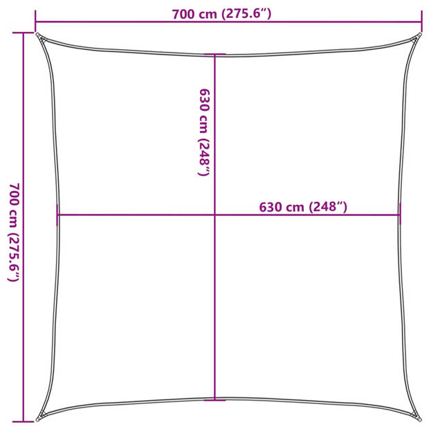 vidaXL Zonnezeil 160 g/m² 7x7 m HDPE crèmekleurig