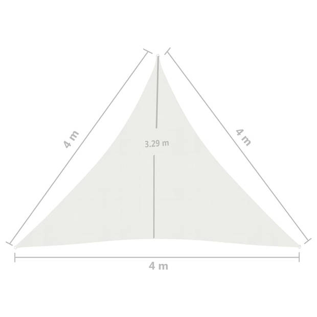 vidaXL Zonnezeil 160 g/m² 4x4x4 m HDPE wit