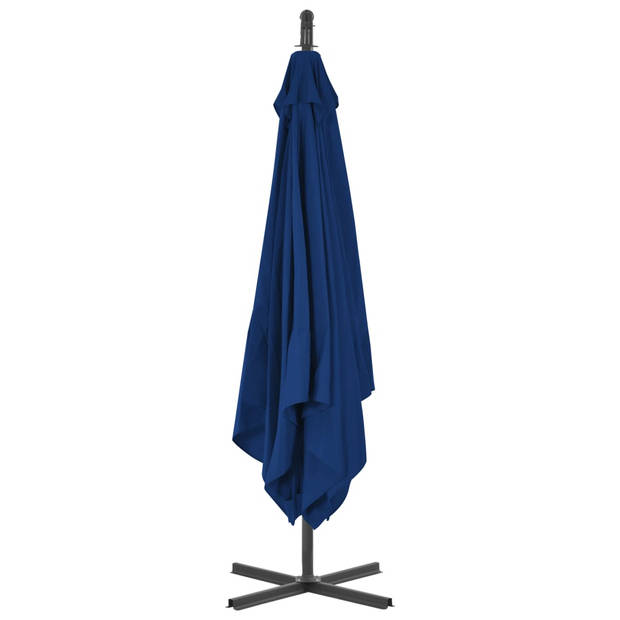 vidaXL Zweefparasol met stalen paal 250x250 cm azuurblauw