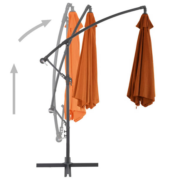 vidaXL Zweefparasol met aluminium paal 300 cm terracottakleurig