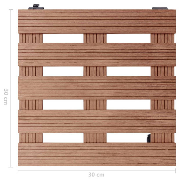 vidaXL Plantentrolleys 2 st 30x30x7,5 cm HKC bruin