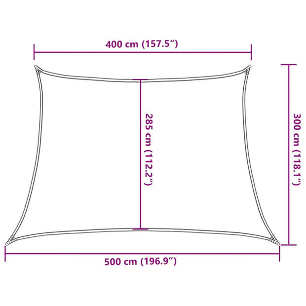 vidaXL Zonnezeil 160 g/m² 4/5x3 m HDPE crèmekleurig