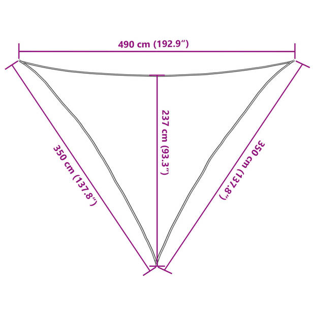 vidaXL Zonnezeil 160 g/m² 3,5x3,5x4,9 m HDPE bruin