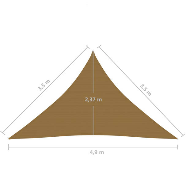 vidaXL Zonnezeil 160 g/m² 3,5x3,5x4,9 m HDPE taupe